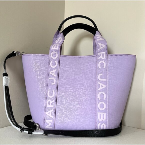 New Marc Jacobs Pebble Leather Tote Wisteria with Black Accents - Picture 3 of 6